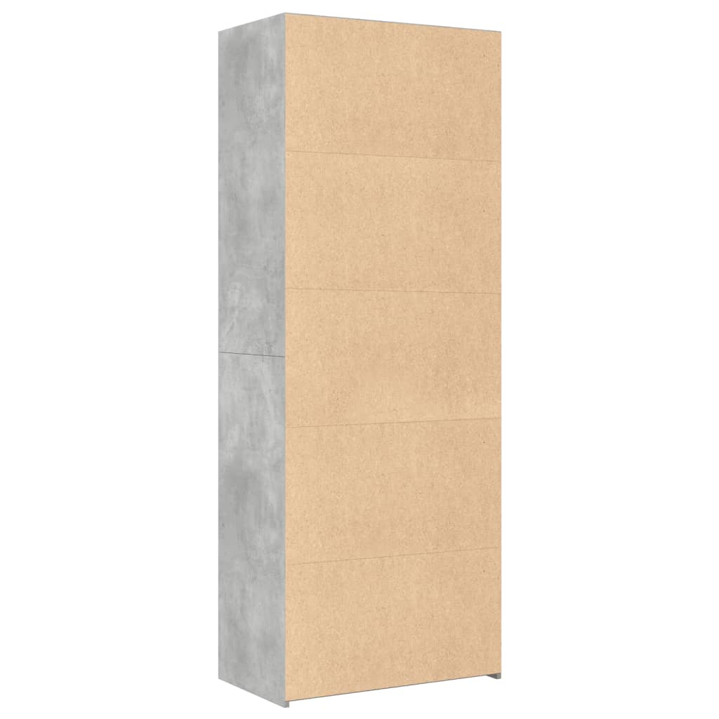 Visoka komoda siva betona 70x41x185 cm od konstruiranog drva