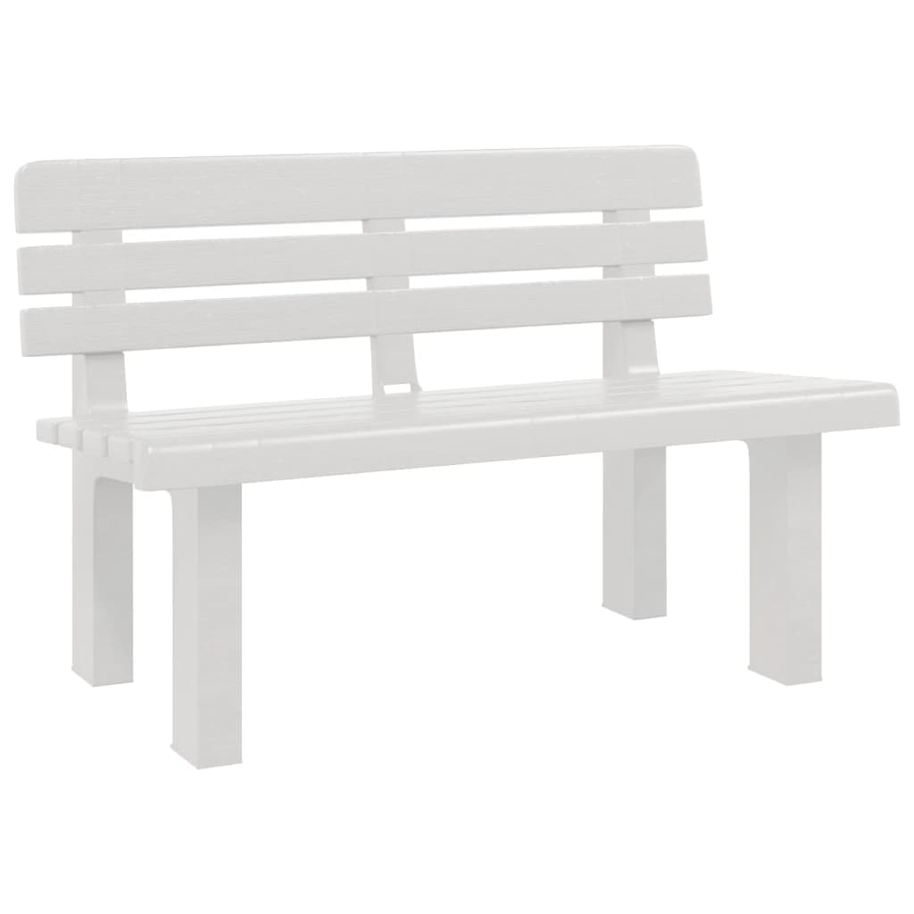 Vrtna klupa bijela 110 x 52 x 71 cm od polipropilena