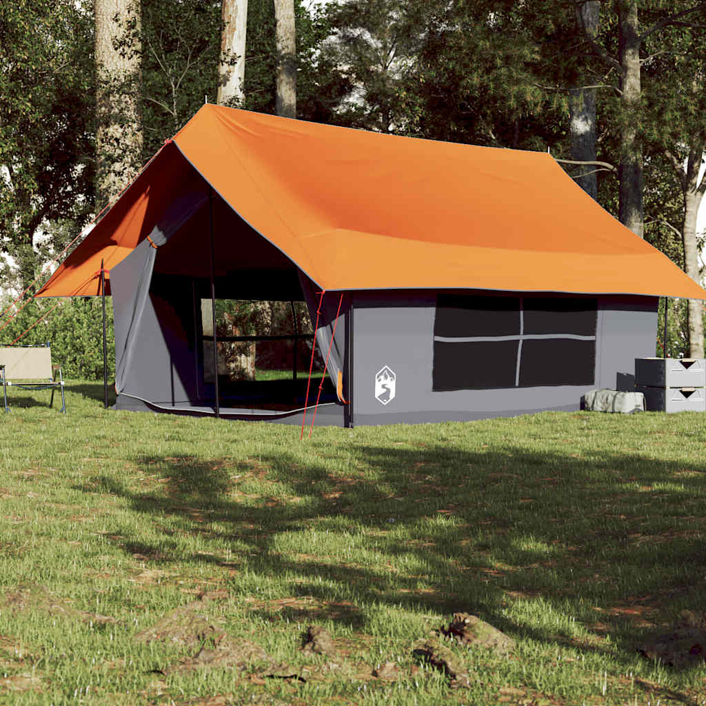 Šator za 5 osobe sivo-narančasti vodootporni