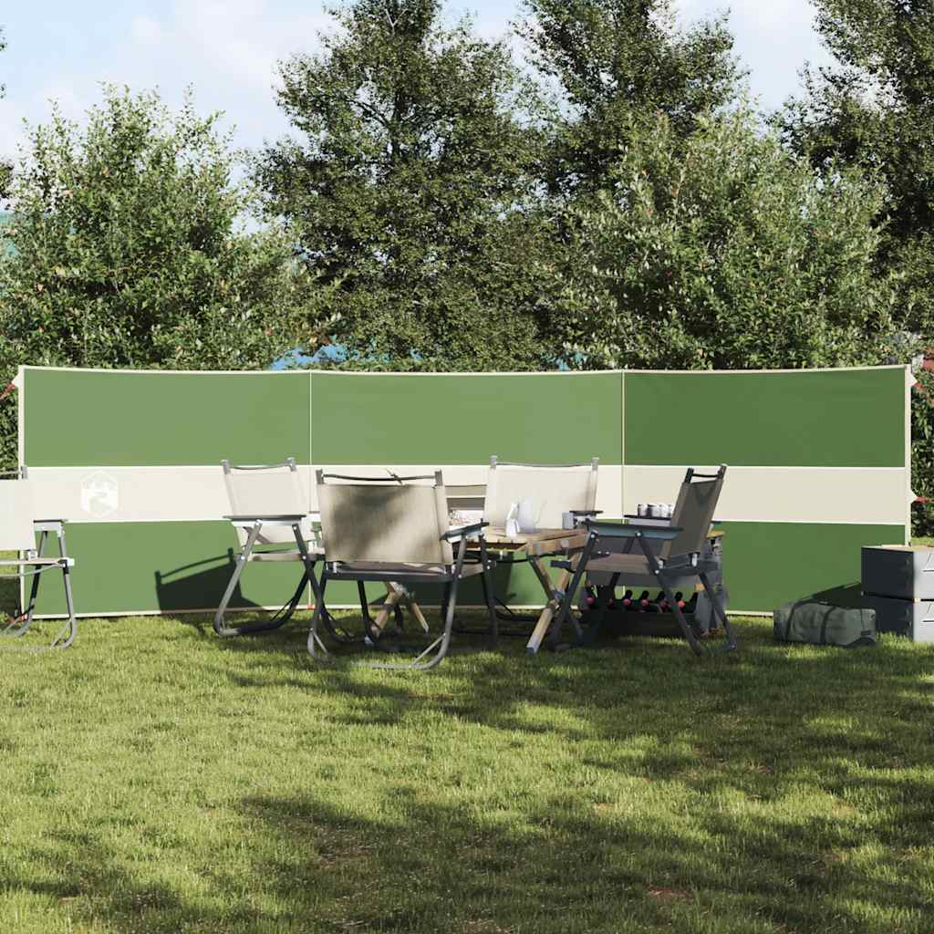 Vjetrobran za kampiranje zeleni 490x123 cm vodootporni