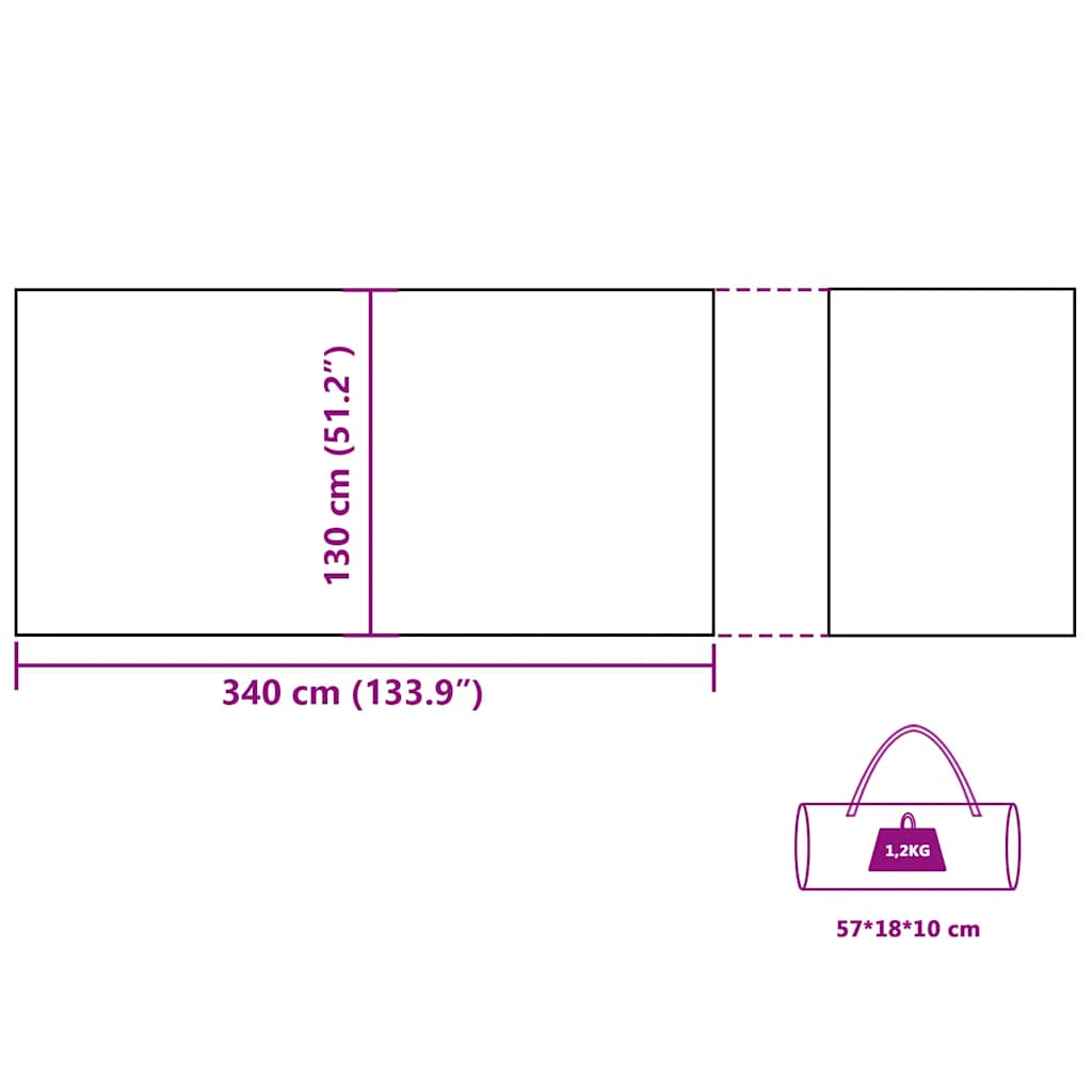 Vjetrobran za kampiranje siva/narančasta 340x130 cm vodootporni