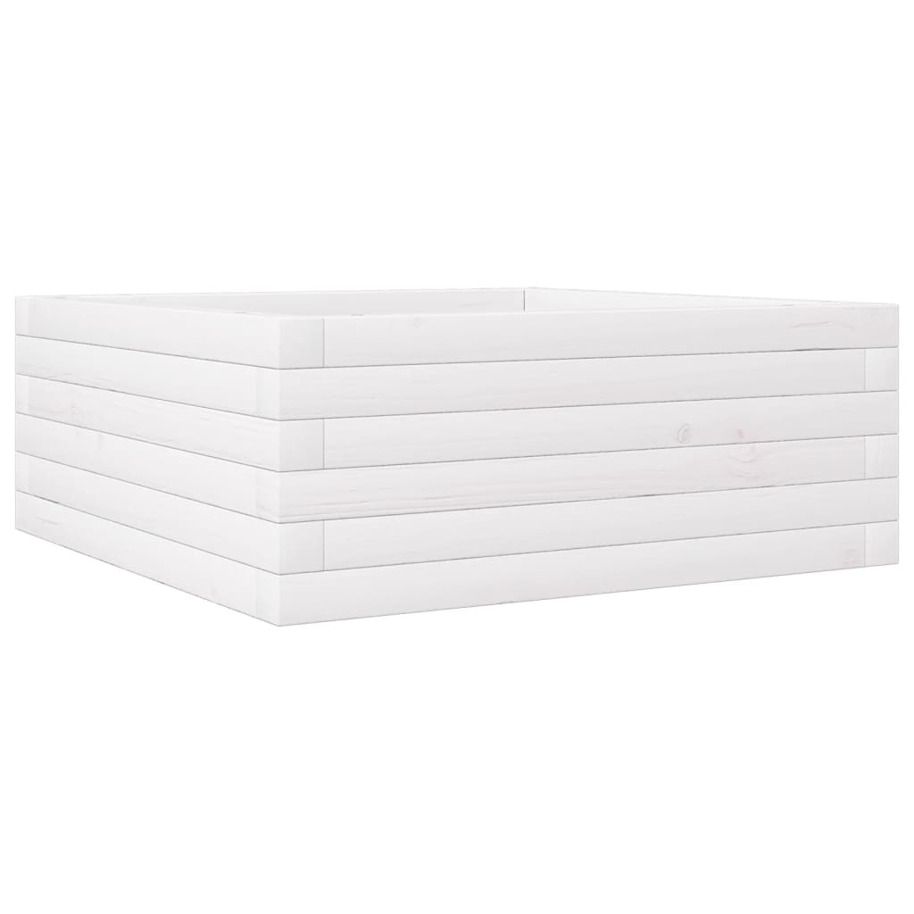 Vrtna sadilica bijela 60x60x23 cm od masivne borovine