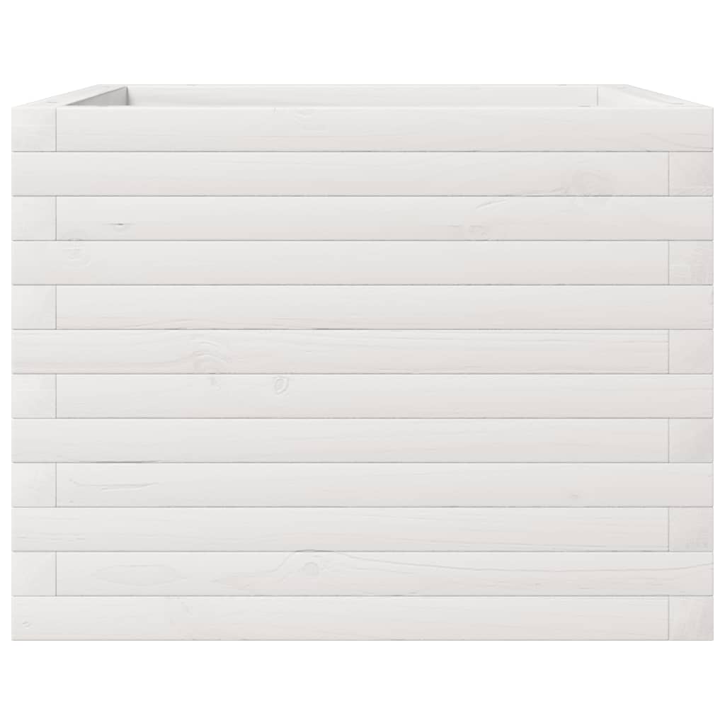 Vrtna sadilica bijela 60x60x45,5 cm od masivne borovine