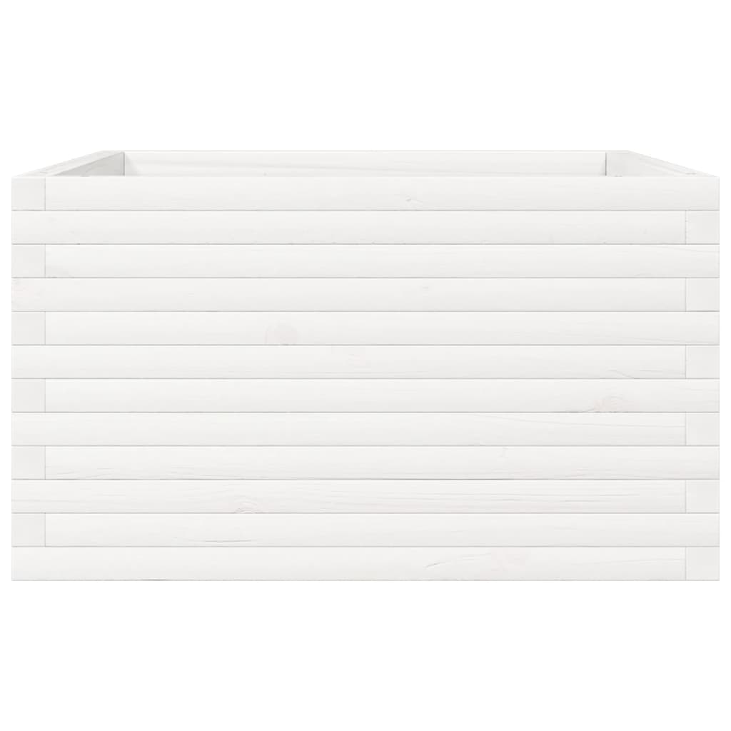 Vrtna sadilica bijela 80x80x45,5 cm od masivne borovine