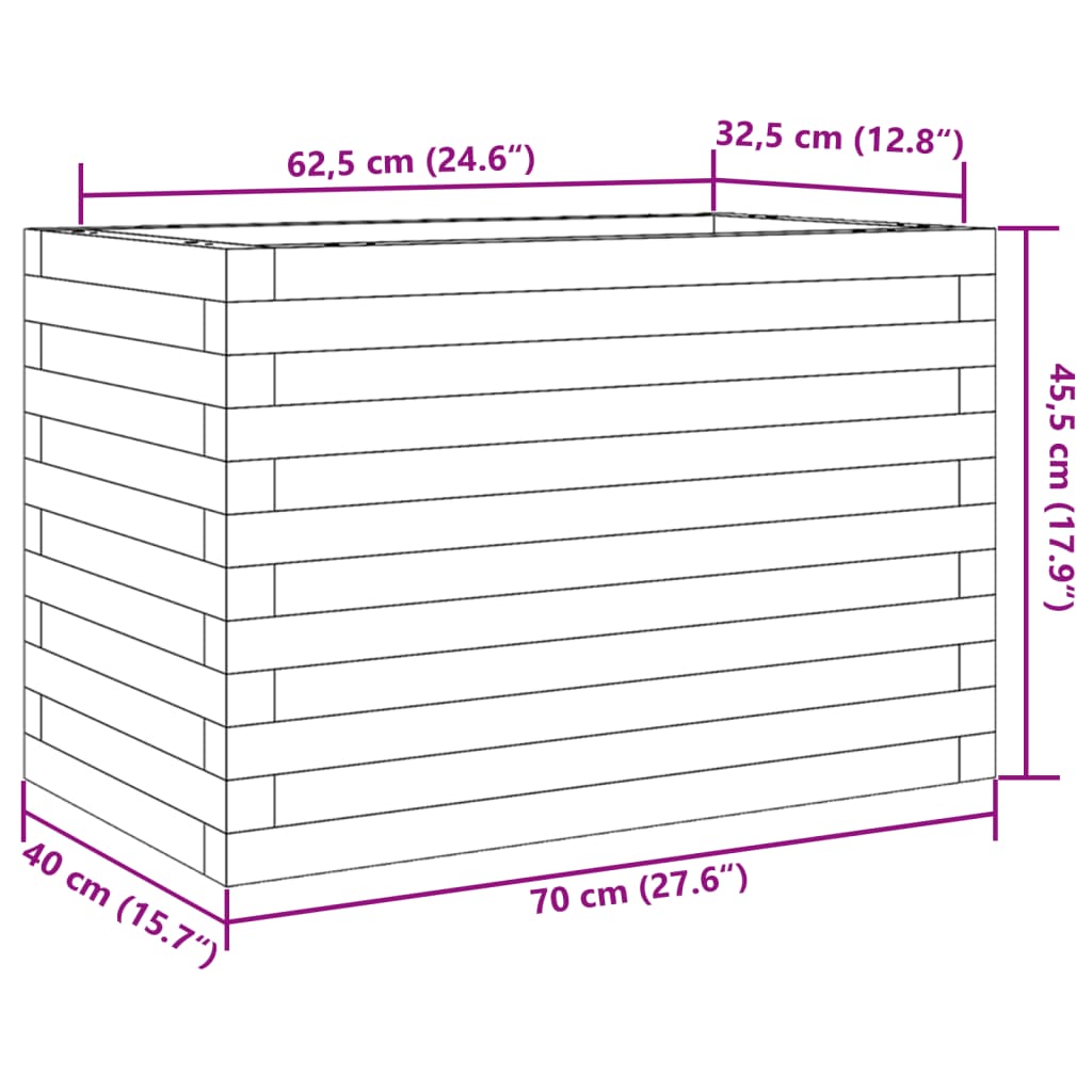 Vrtna sadilica 70x40x45,5 cm od masivnog drva duglazije