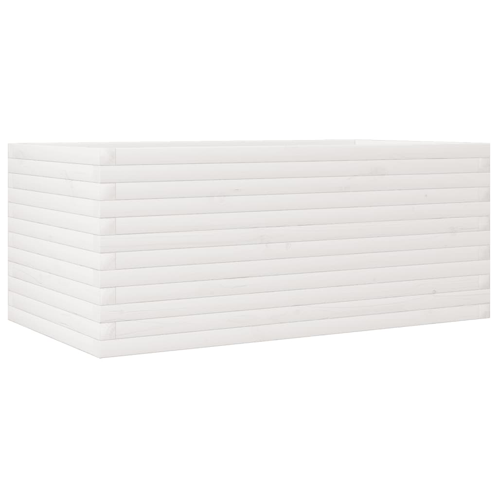 Vrtna sadilica bijela 110x60x45,5 cm od masivne borovine