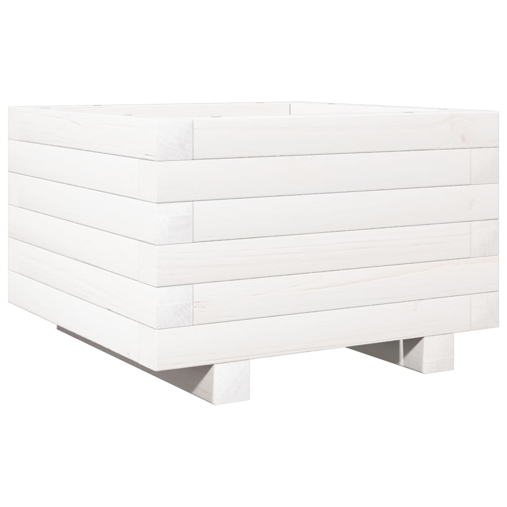 Vrtna sadilica bijela 40x40x26,5 cm od masivne borovine