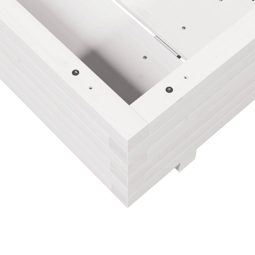Vrtna sadilica bijela 80 x 80 x 26,5 cm od masivne borovine