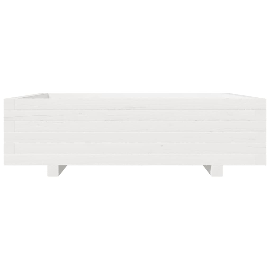 Vrtna sadilica bijela 90x90x26,5 cm od masivne borovine