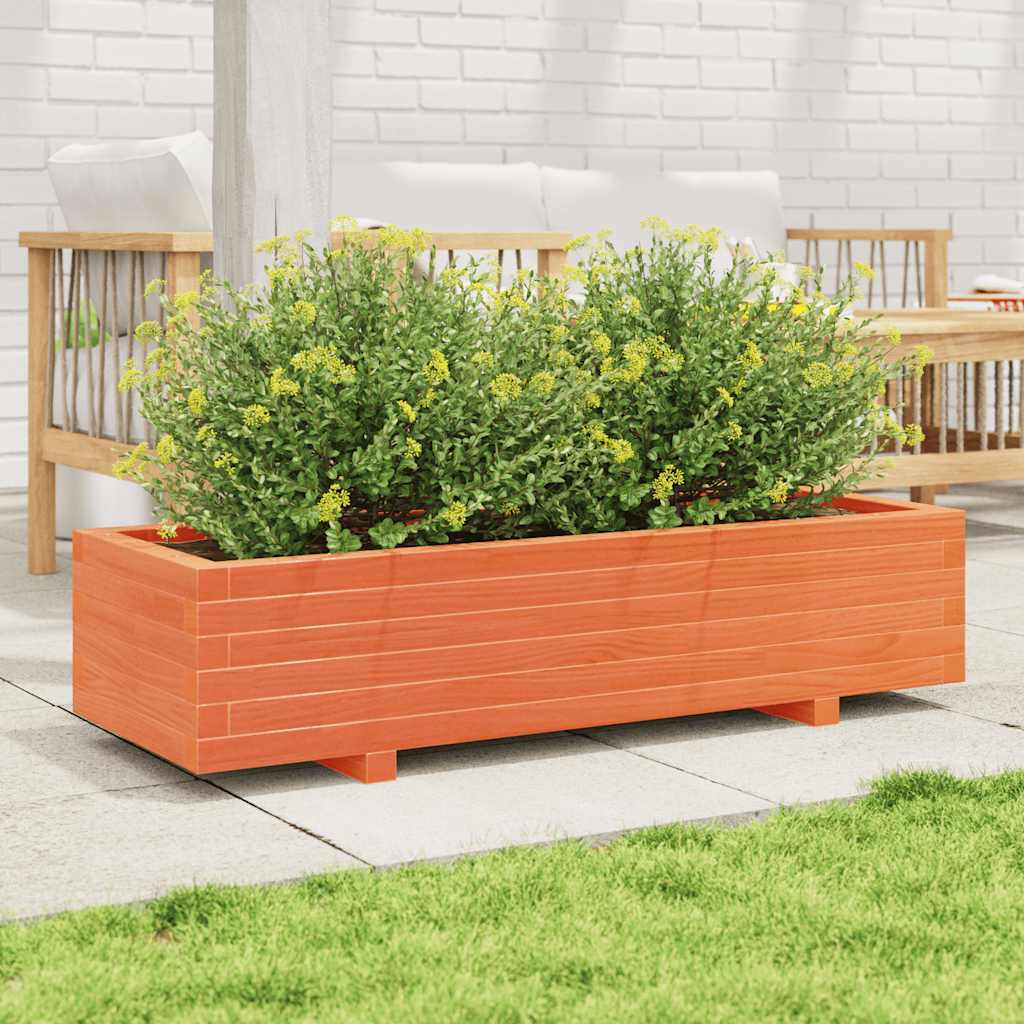 Vrtna sadilica voštano smeđa 110x40x26,5 cm masivna borovina
