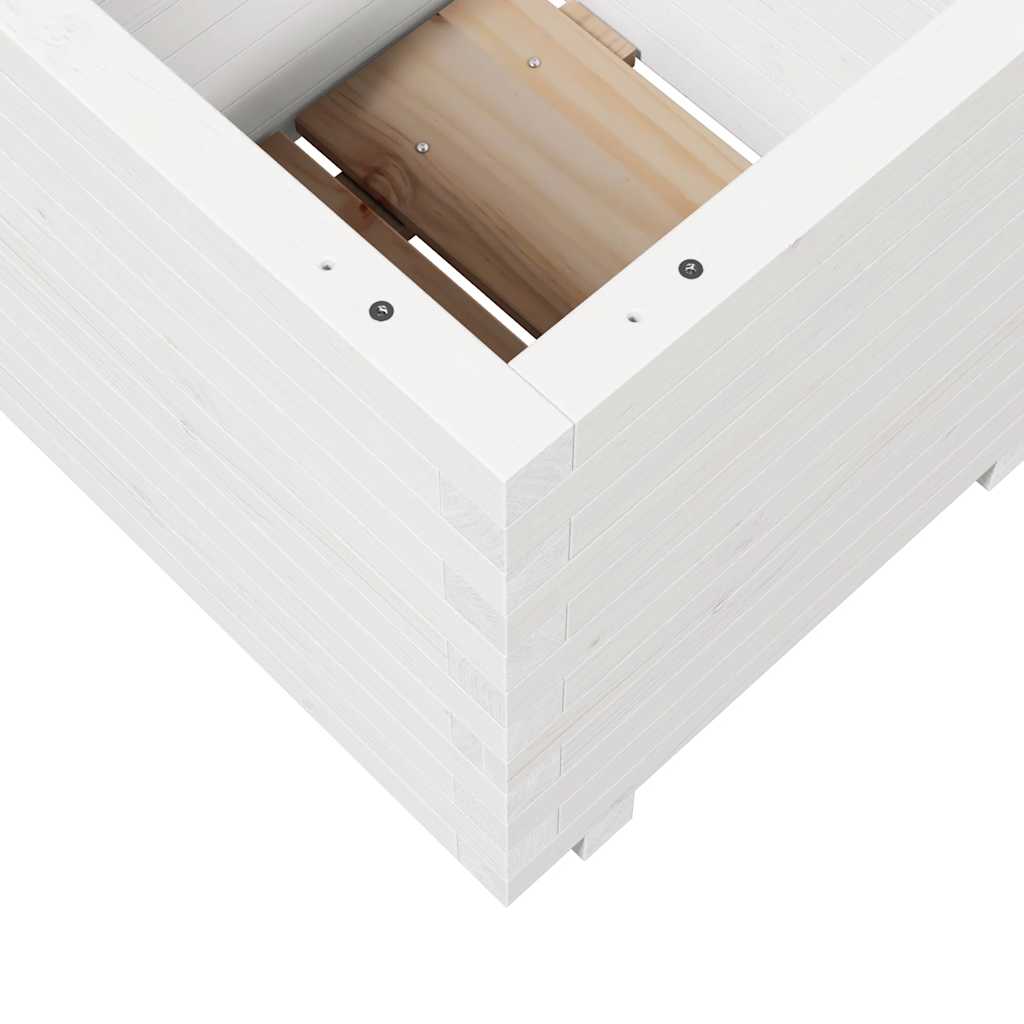 Vrtna sadilica bijela 50 x 50 x 49,5 cm od masivne borovine