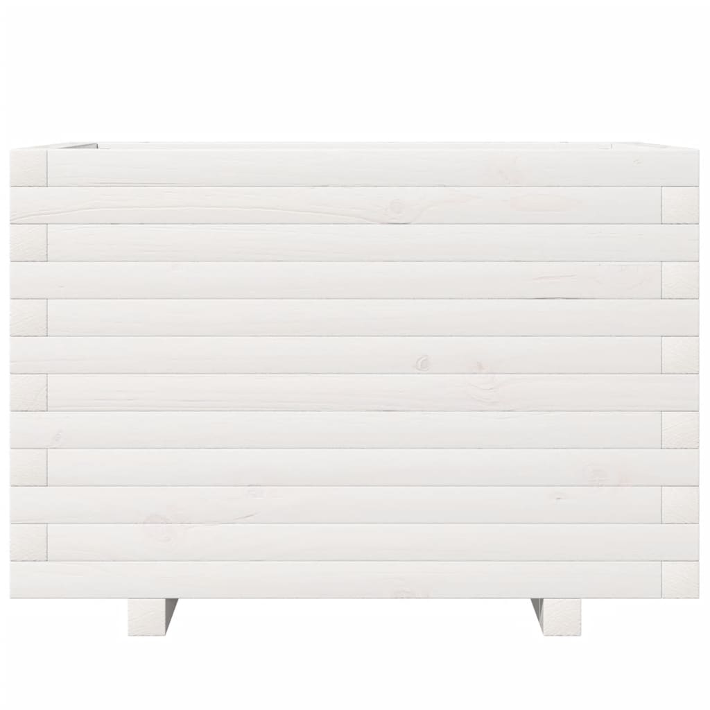 Vrtna sadilica bijela 70x40x49,5 cm od masivne borovine