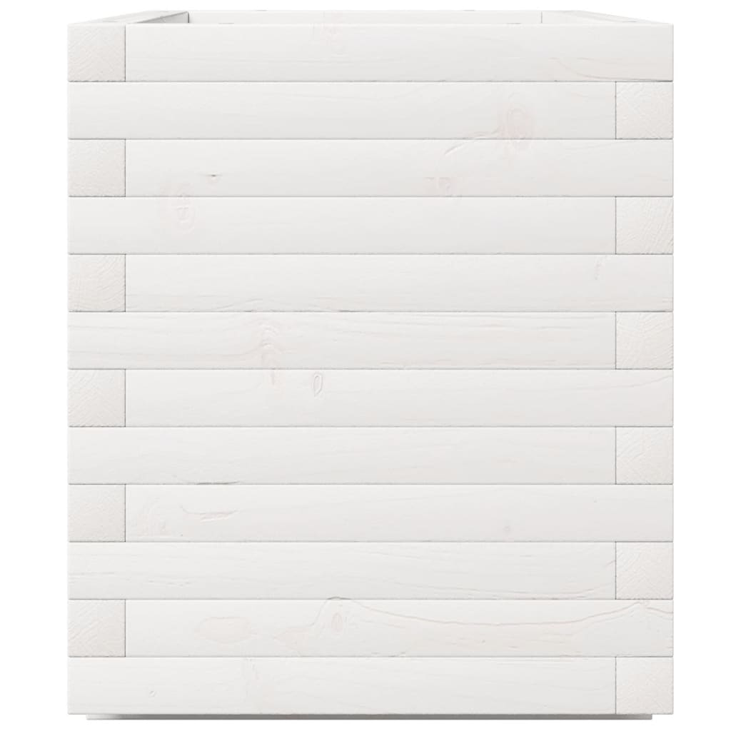 Vrtna sadilica bijela 70x40x49,5 cm od masivne borovine