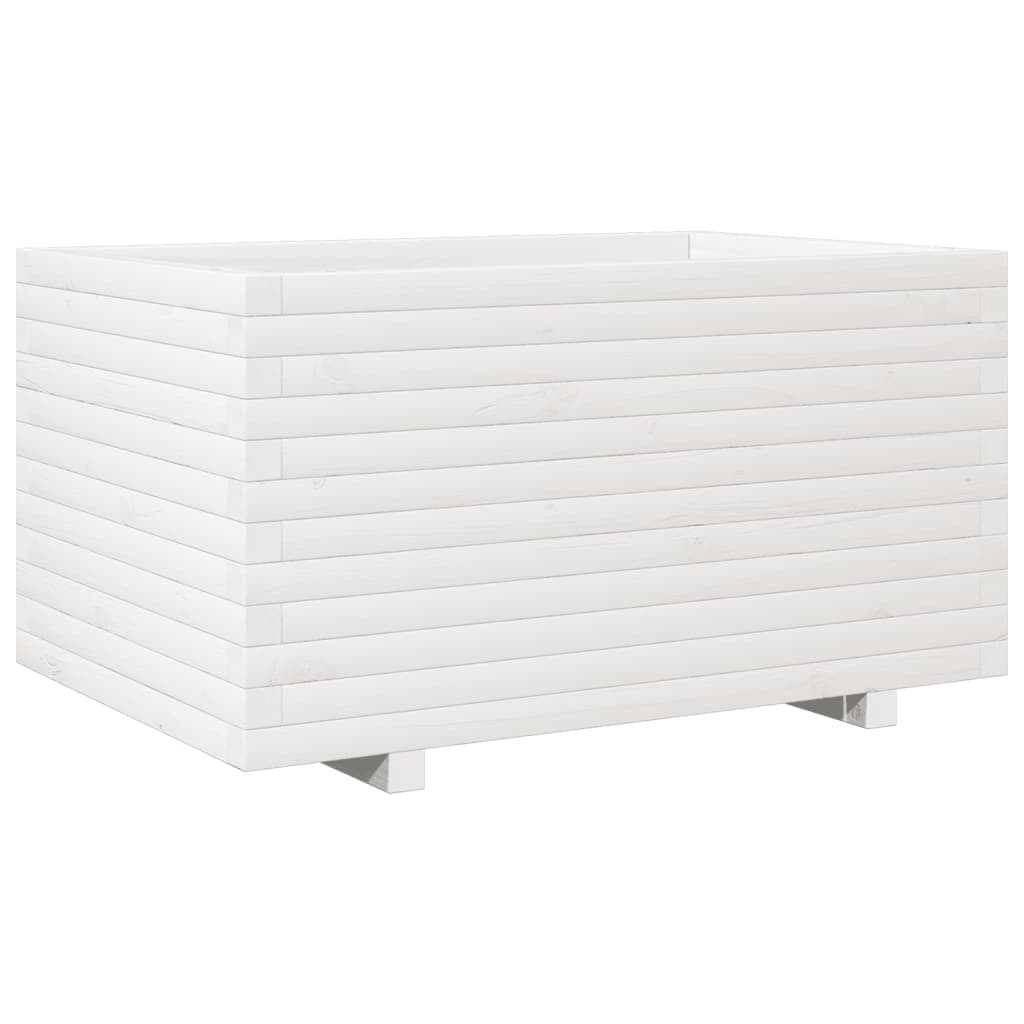 Vrtna sadilica bijela 90x60x49,5 cm od masivne borovine