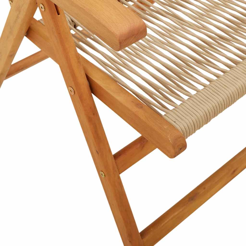7dijelni vrtni blagovaonski set bež polipropilen i masivno drvo