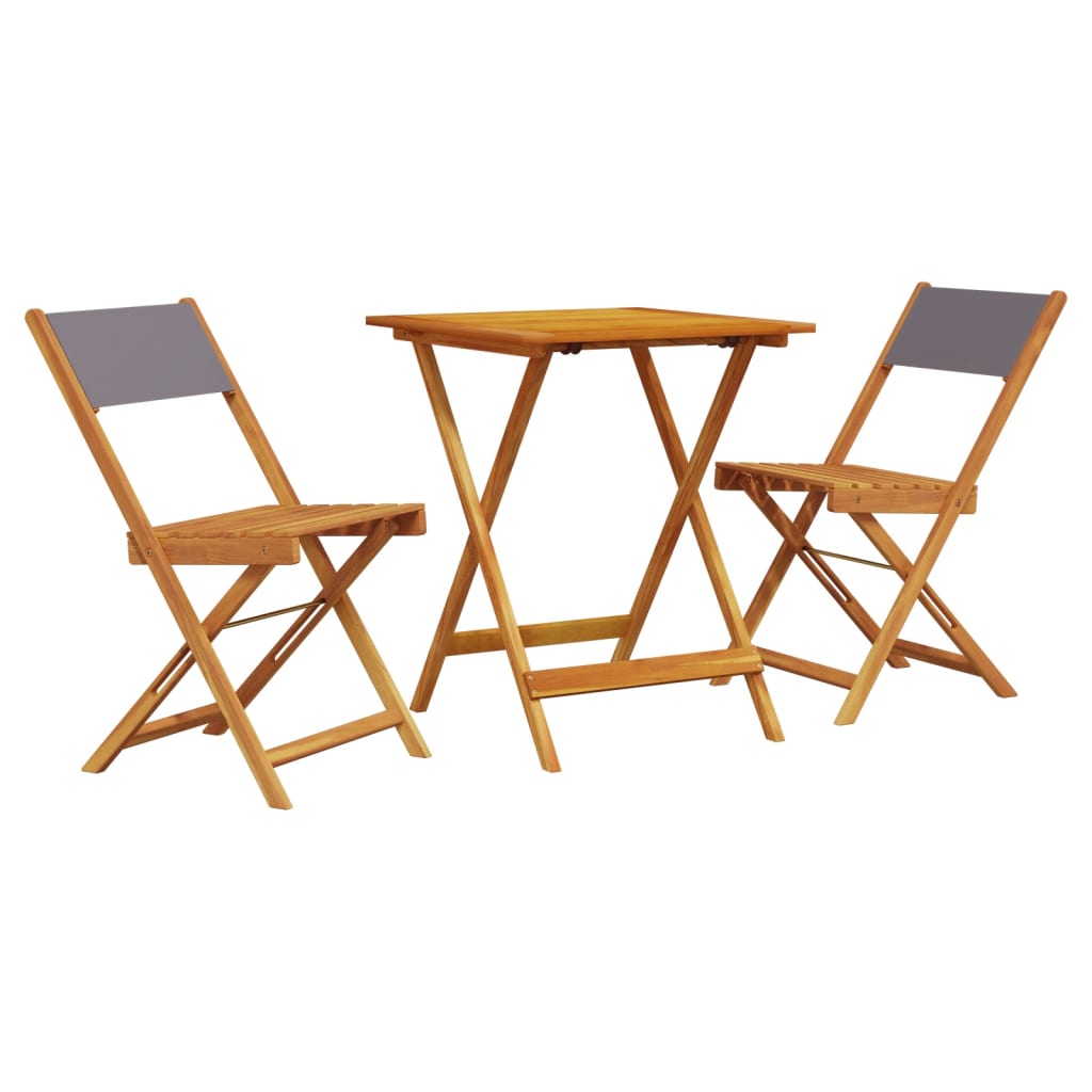 3-dijelni bistro set od tkanine i masivnog drva antracit