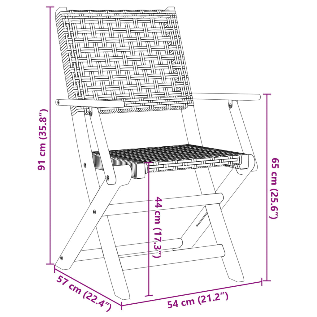 3-dijelni bistro set od poliratana i masivnog drva bež