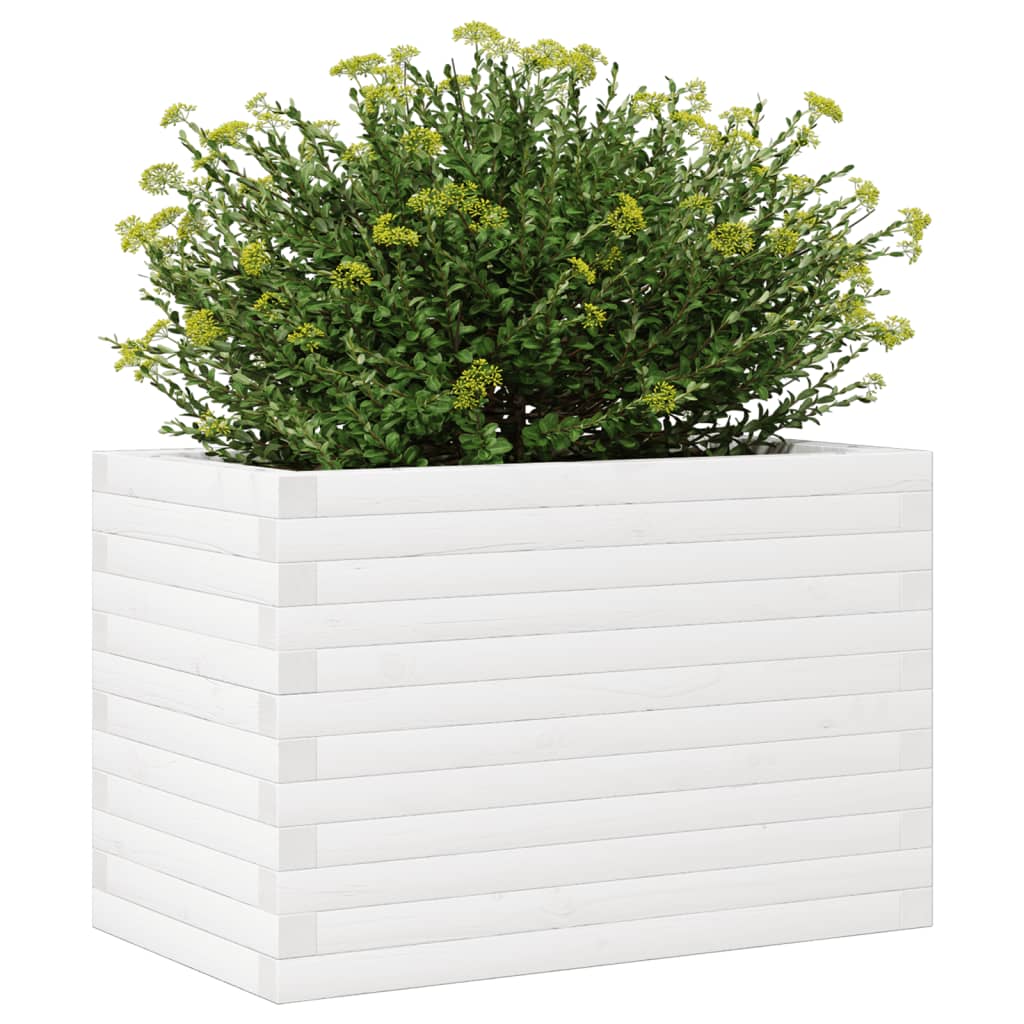 Vrtna sadilica bijela 70x40x46 cm od masivne borovine