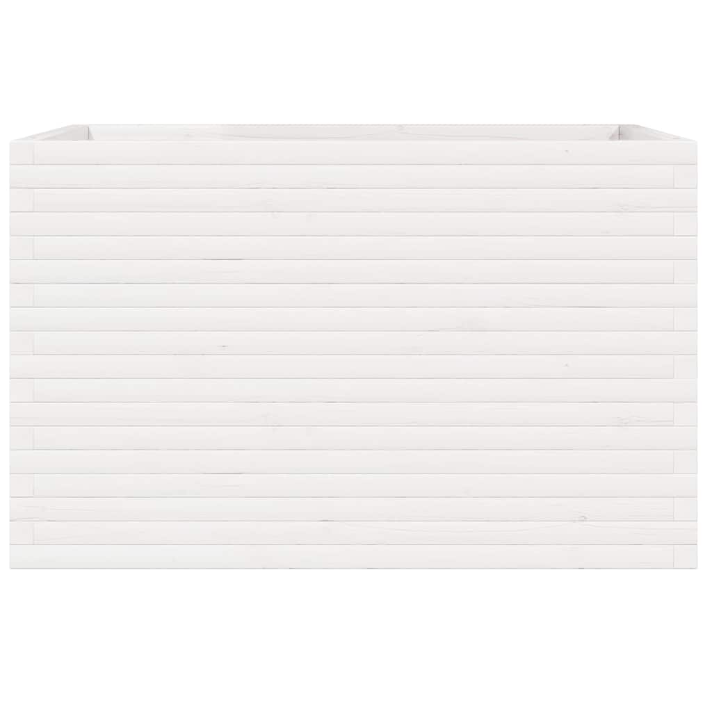 Vrtna sadilica bijela 110x60x68,5 cm od masivne borovine
