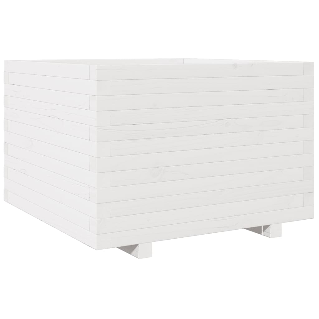 Vrtna sadilica bijela 70x70x49,5 cm od masivne borovine