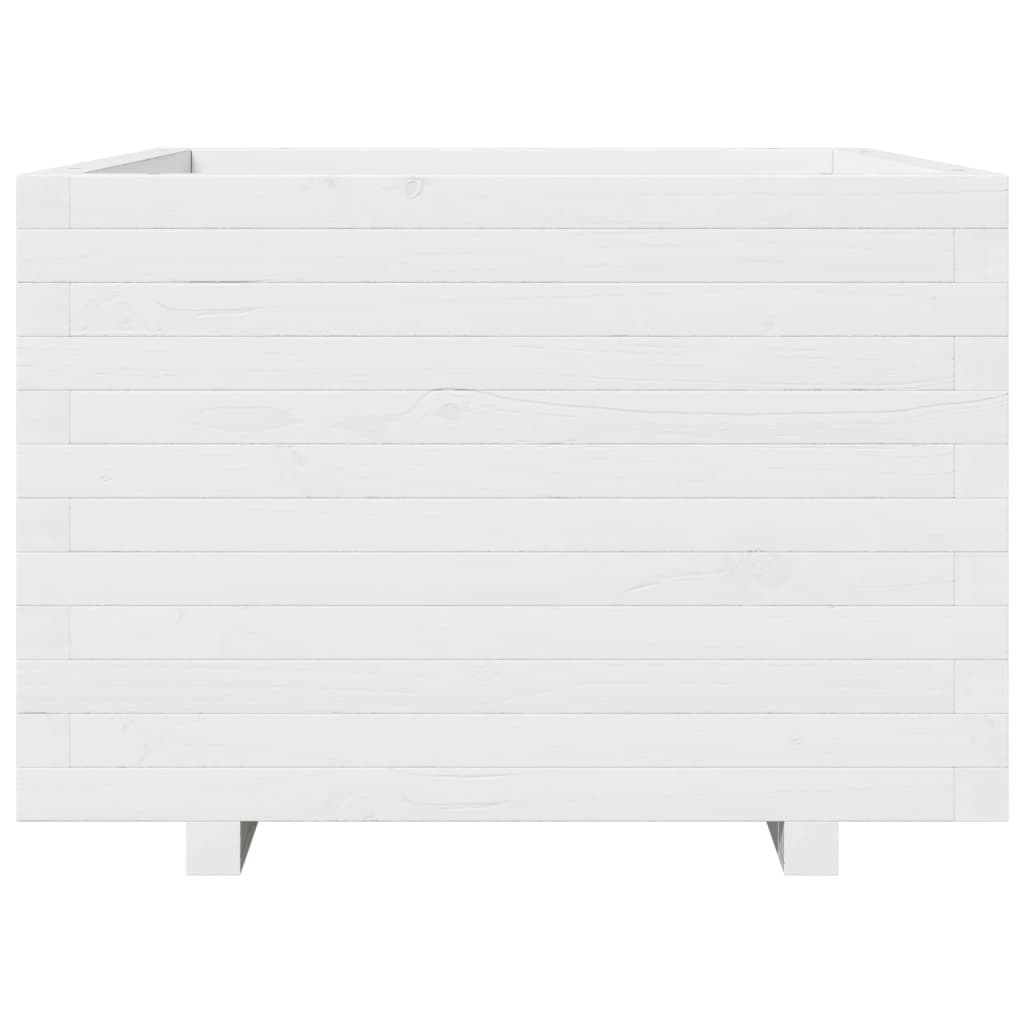 Vrtna sadilica bijela 70x70x49,5 cm od masivne borovine