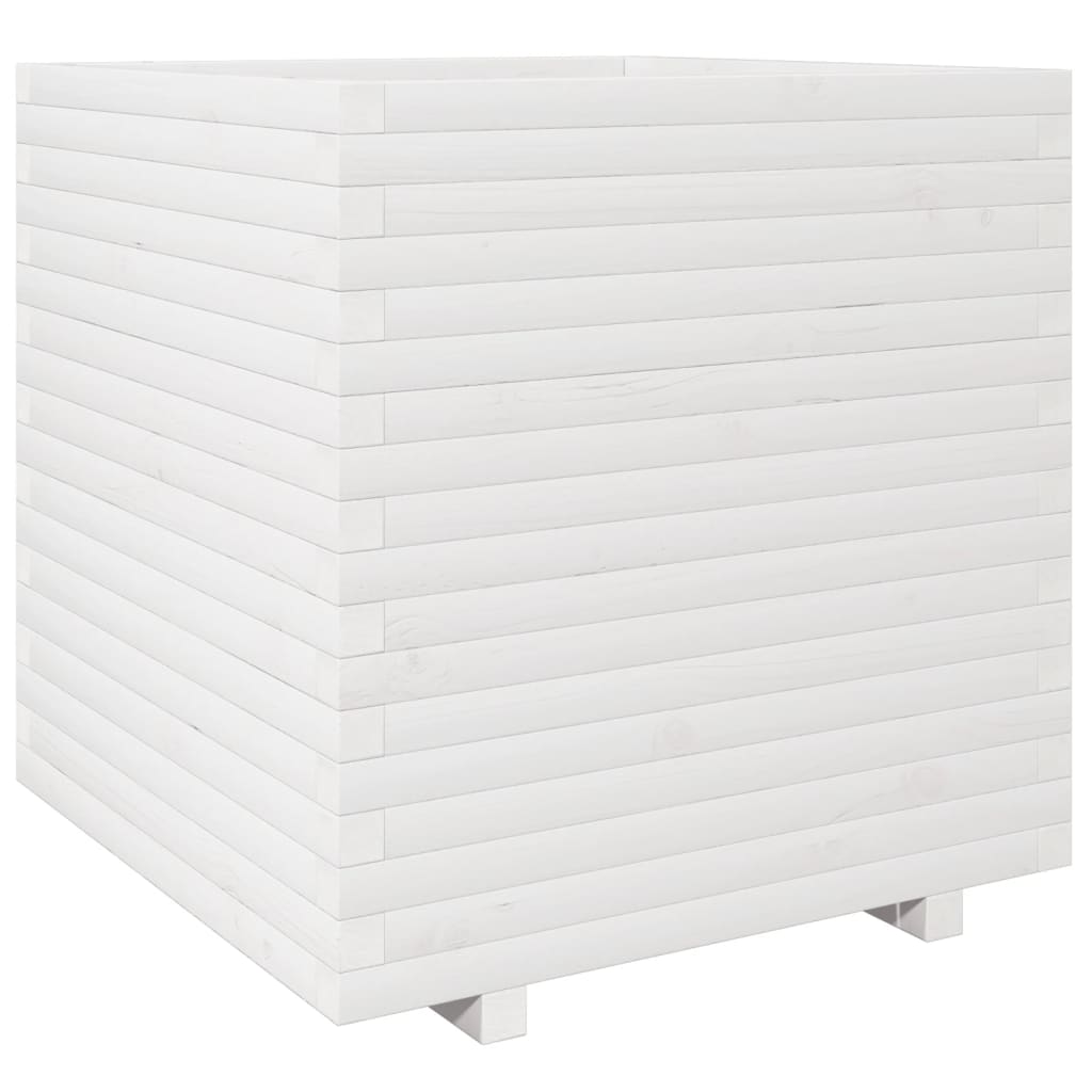 Vrtna sadilica bijela 70x70x72,5 cm od masivne borovine