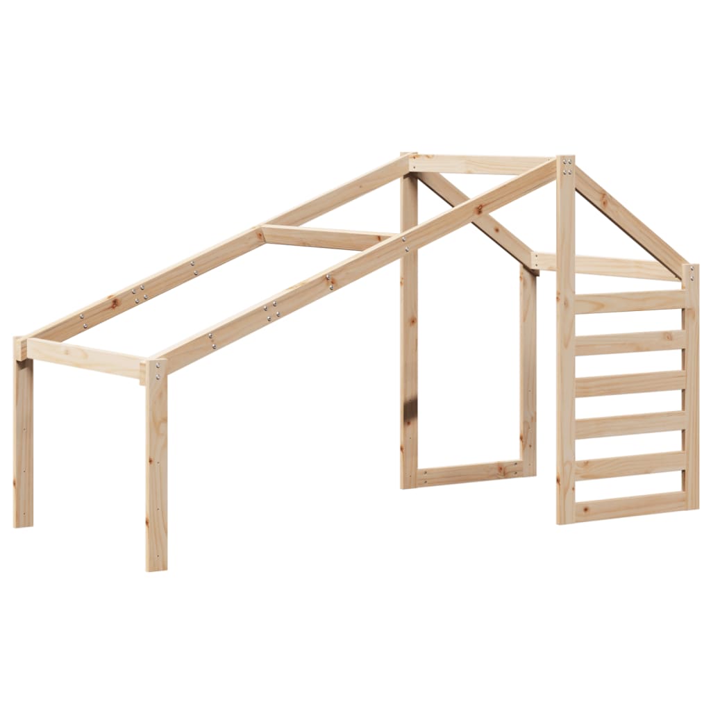 Krevet na kat s krovom 90 x 190 cm od masivne borovine