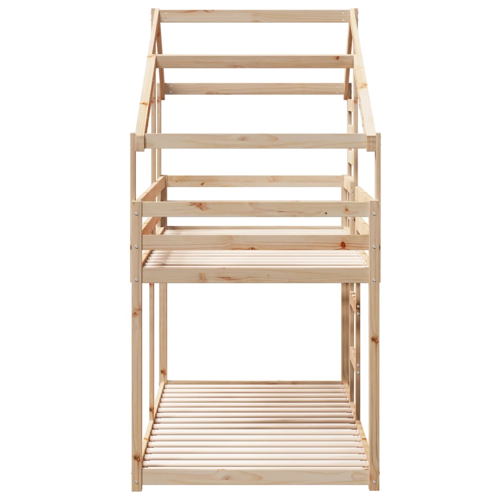 Krevet na kat s krovom 90 x 190 cm od masivne borovine