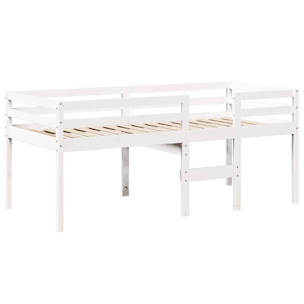 Visoki krevet s krovom bijeli 80 x 200 cm od masivne borovine