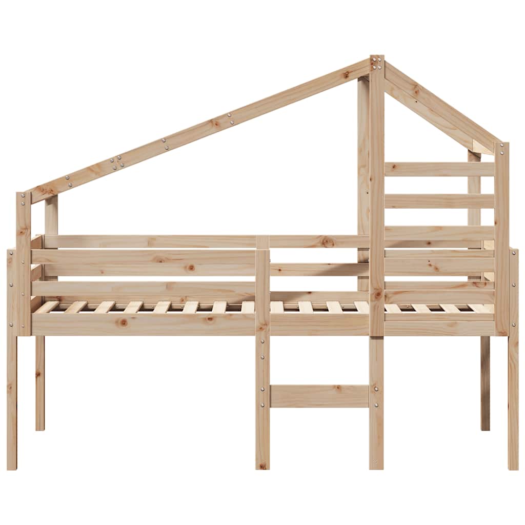 Visoki krevet s krovom 90 x 200 cm od masivne borovine