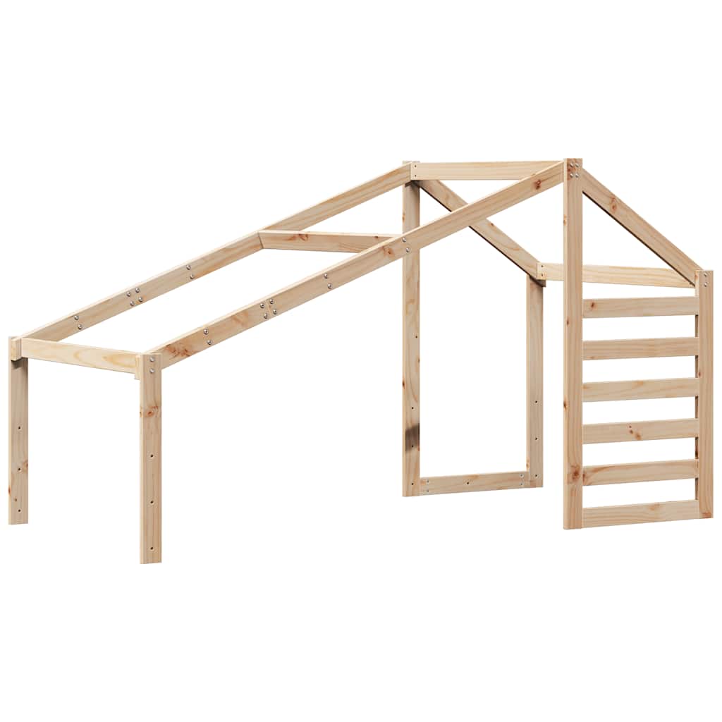Visoki krevet s krovom 90 x 200 cm od masivne borovine