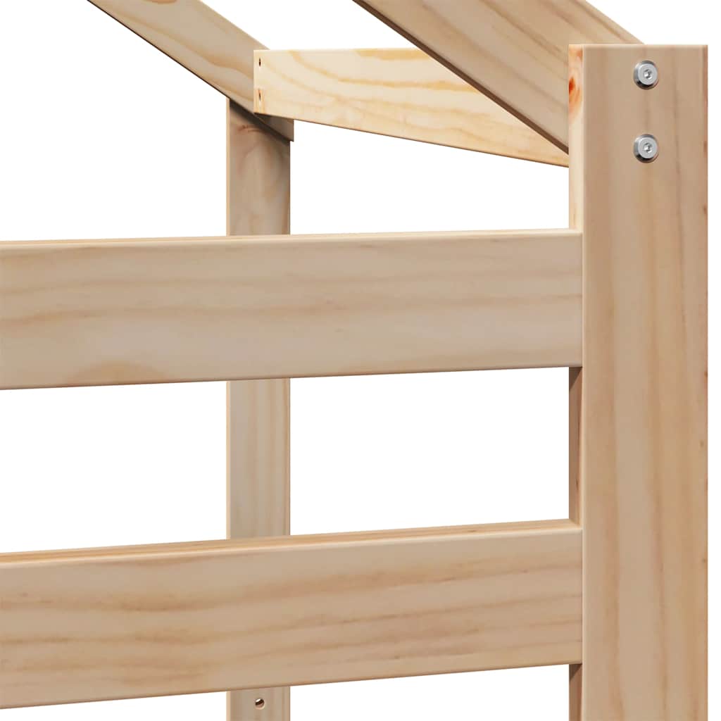 Visoki krevet s krovom 90 x 190 cm od masivne borovine