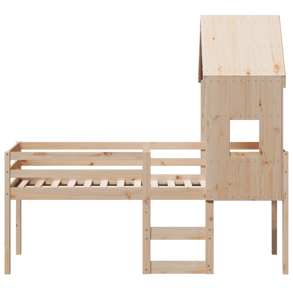 Visoki krevet s krovom 80 x 200 cm od masivne borovine