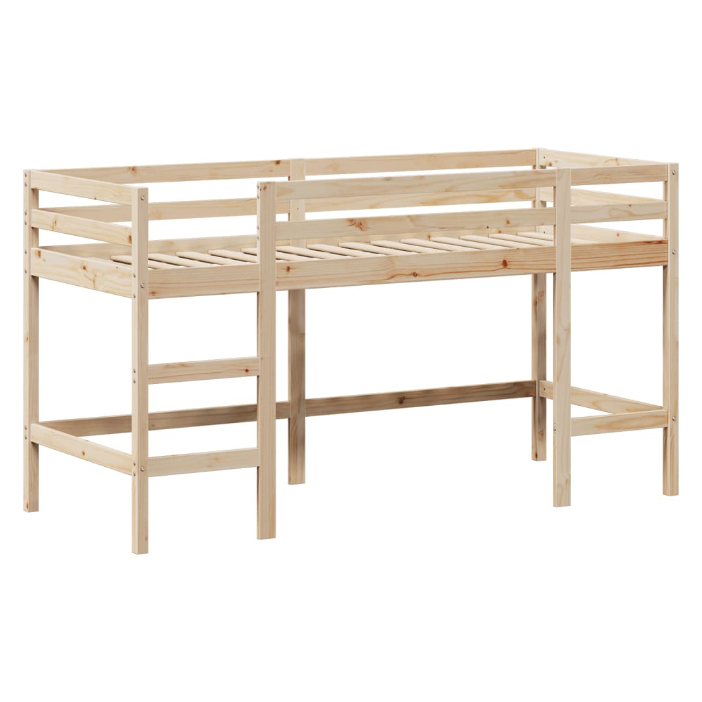 Krevet na kat s ljestvama i krovom 80x200 cm od borovine