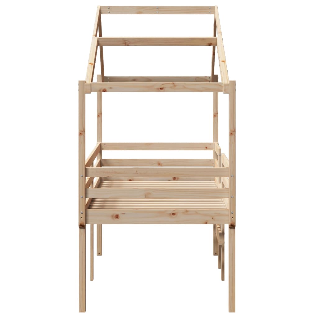 Visoki krevet s krovom 80 x 200 cm od masivne borovine