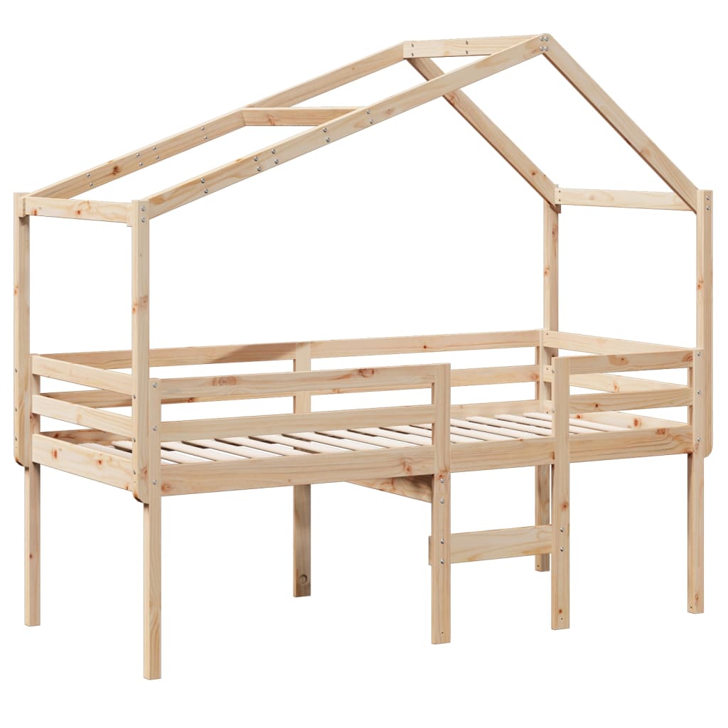 Visoki krevet s krovom 75 x 190 cm od masivne borovine
