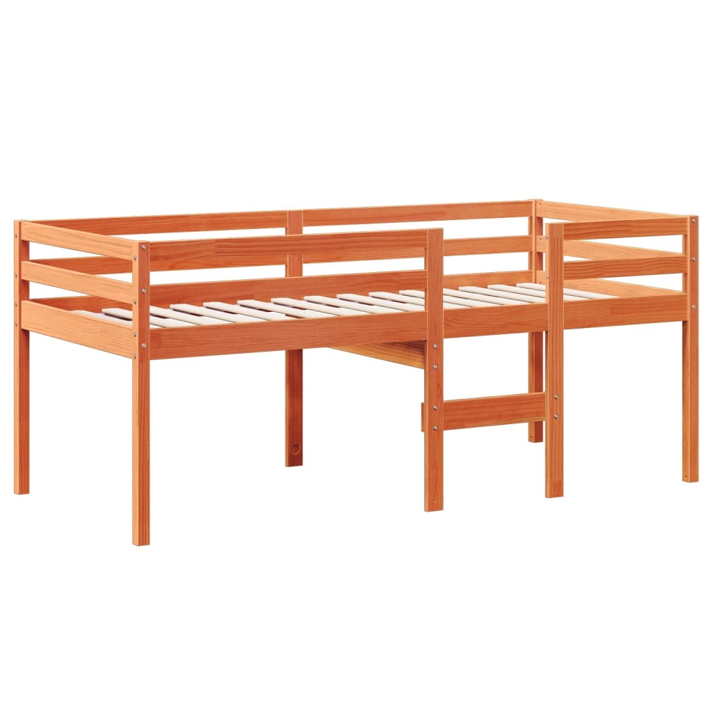 Visoki krevet s krovom voštano smeđi 75x190 cm masivna borovina