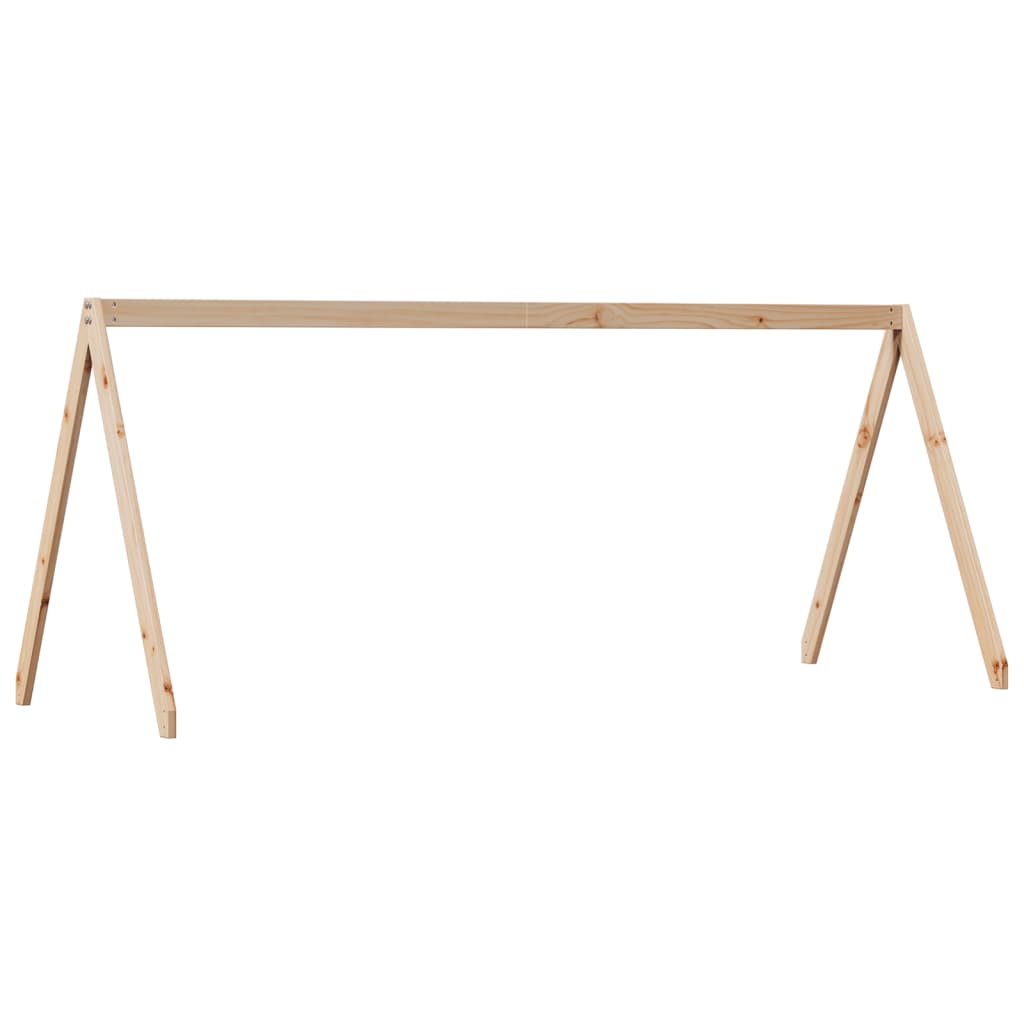 Krevet na kat s ljestvama i krovom 80x200 cm od borovine