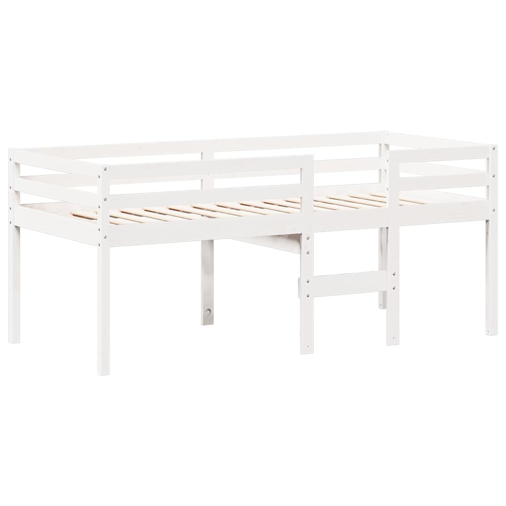 Visoki krevet s krovom bijeli 80 x 200 cm od masivne borovine