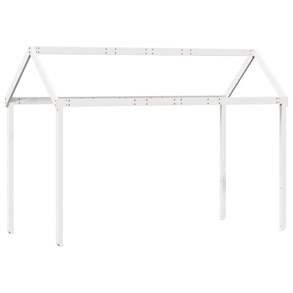 Visoki krevet s krovom bijeli 80 x 200 cm od masivne borovine