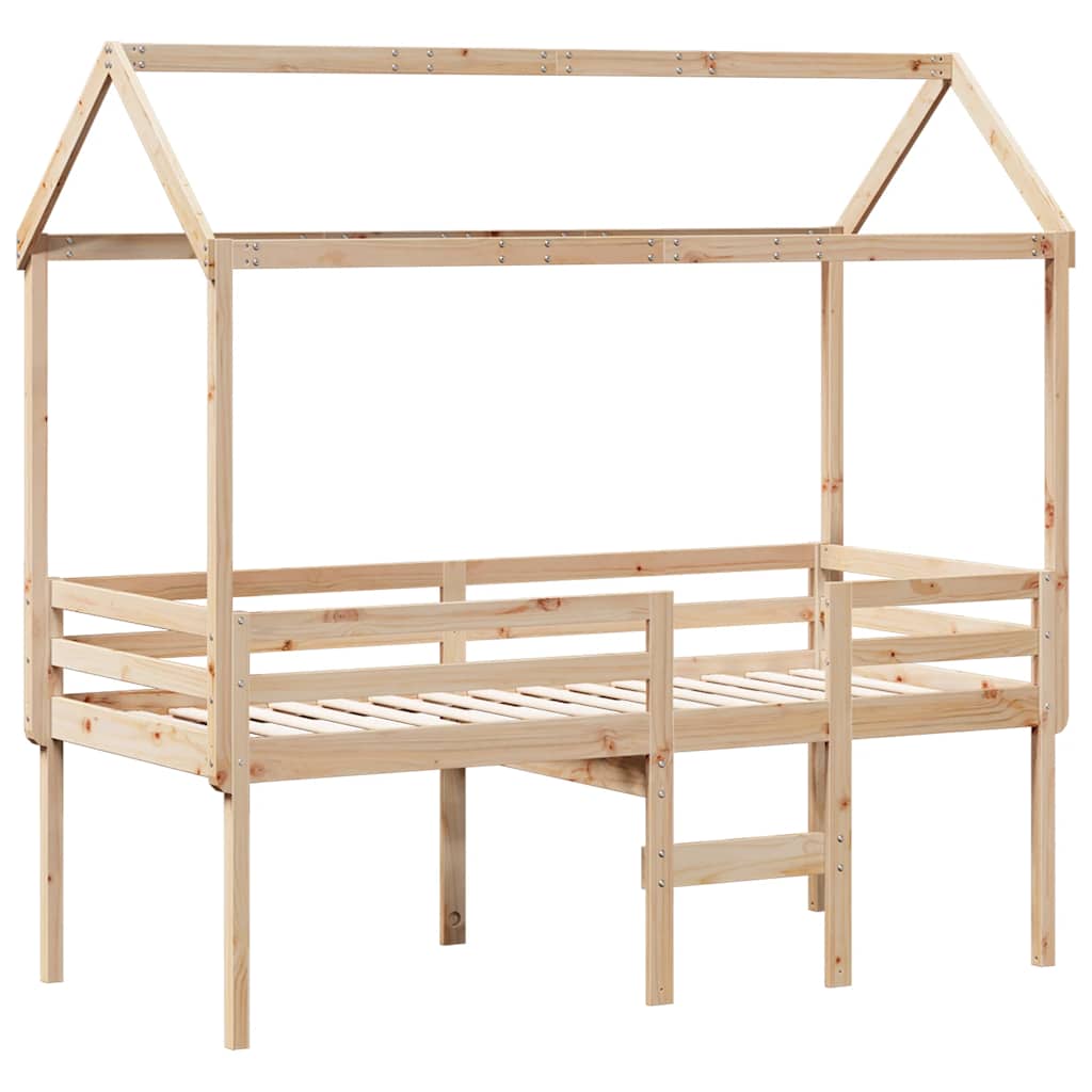 Visoki krevet s krovom 90 x 190 cm od masivne borovine