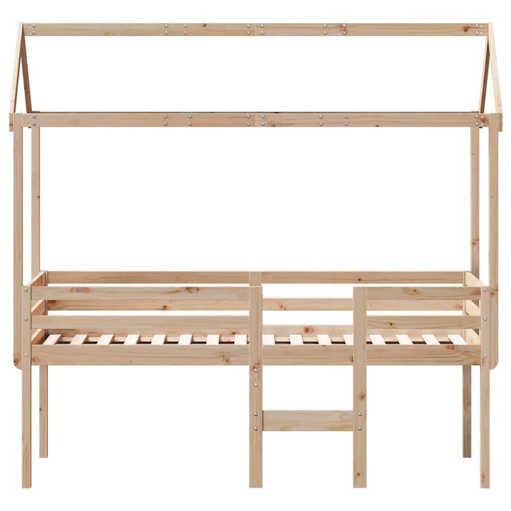 Visoki krevet s krovom 75 x 190 cm od masivne borovine