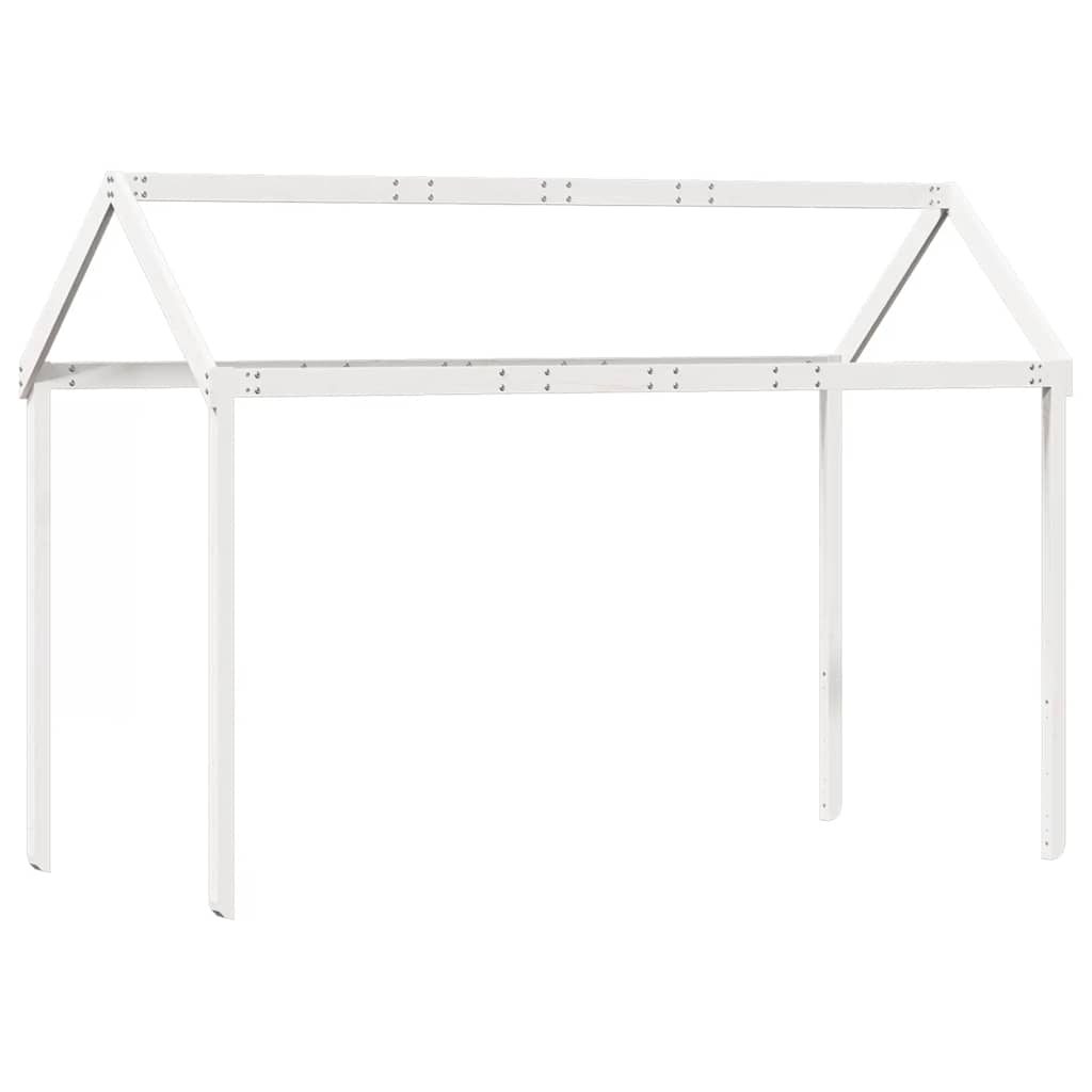 Visoki krevet s krovom bijeli 75 x 190 cm od masivne borovine