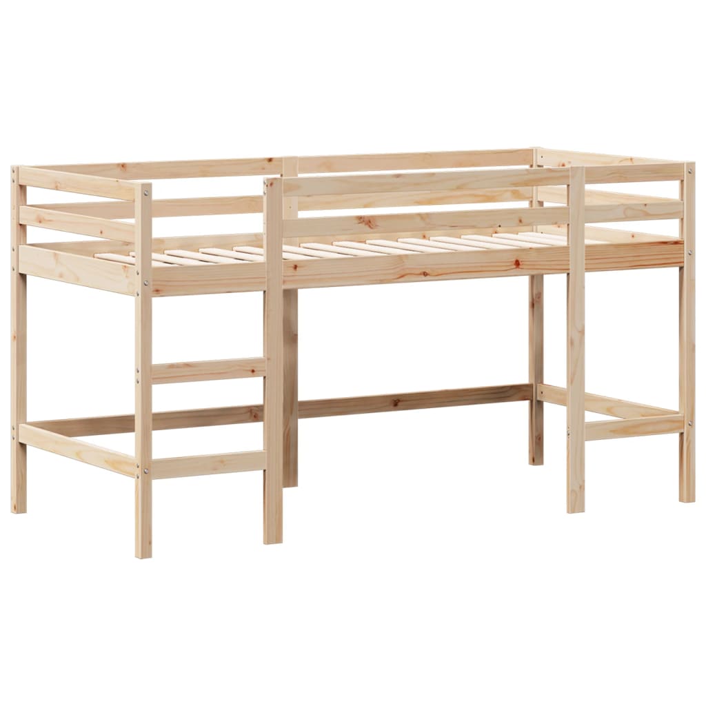 Krevet na kat s ljestvama i krovom 80x200 cm od borovine