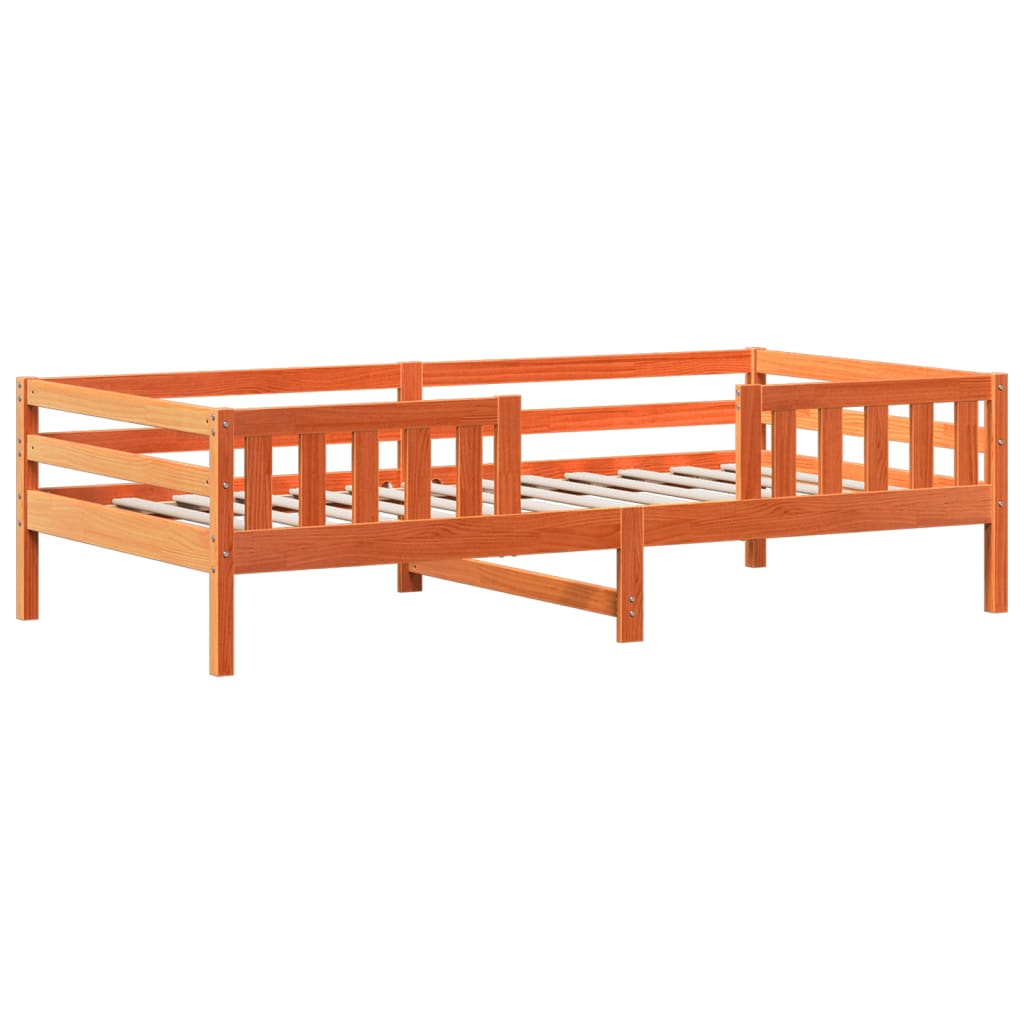 Set kreveta i klupe s krovom voštano smeđi 100x200 cm borovina