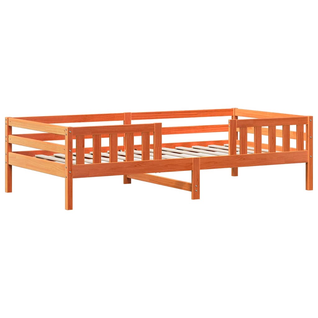 Set kreveta i klupe s krovom voštano smeđi 75x190 cm borovina