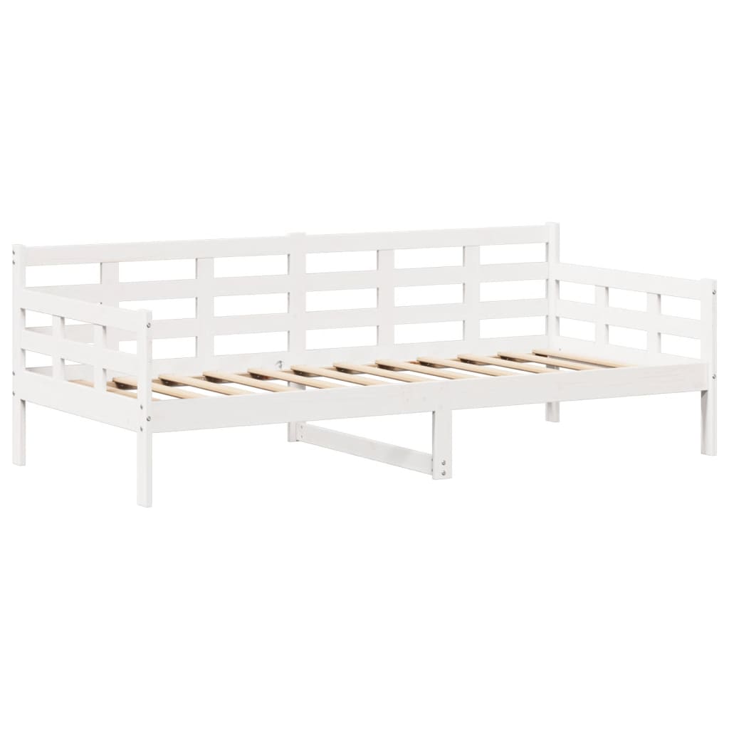 Dnevni krevet i klupa s krovom bez madraca bijeli 80x200 cm
