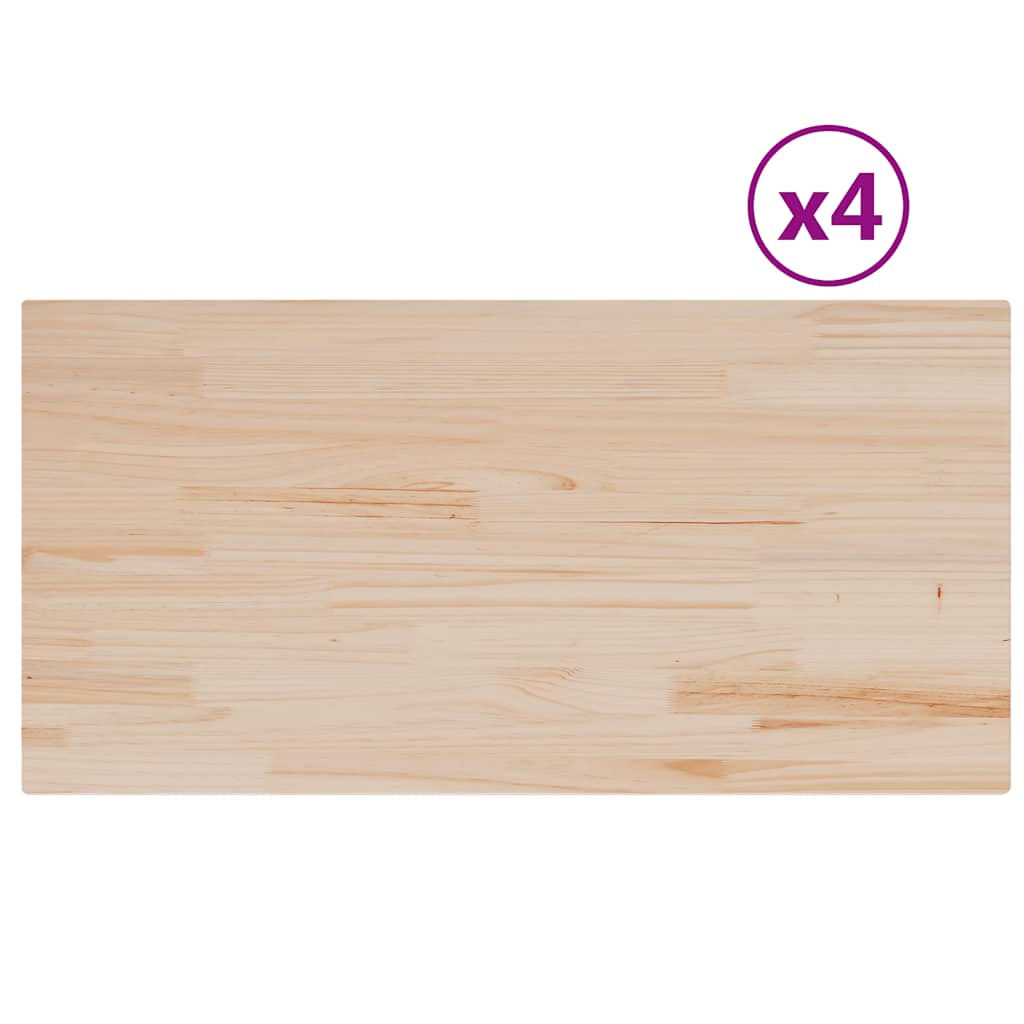 Stolne ploče 4 kom 100x50x2,5 cm od masivne borovine pravokutne