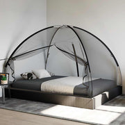 Komarnik Mongolia s vratima 220 mrežasti crni 200x150x140 cm
