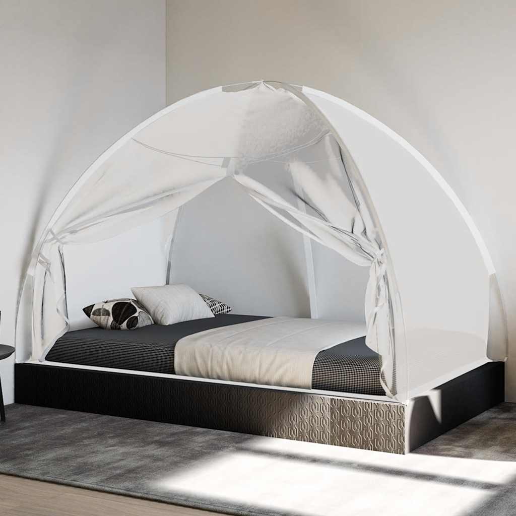 Komarnik Mongolia s vratima 220 mrežasti bijeli 200x120x130 cm